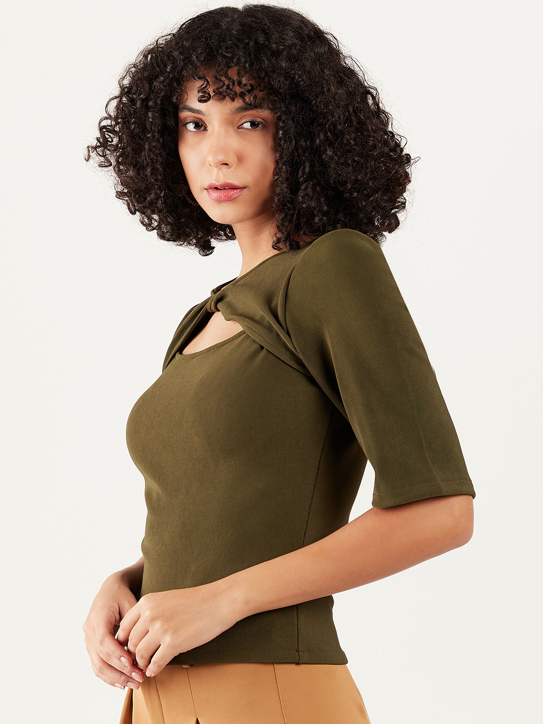 Athena Round Neck Cut-Outs Regular Top