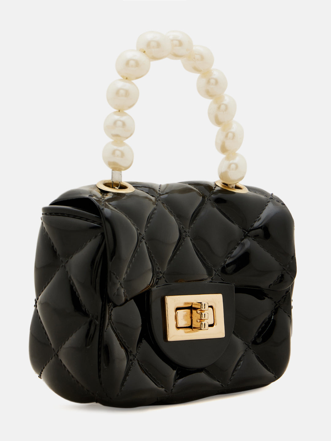 Athena Black Textured Quilted Structured Handheld Bag - Athena Lifestyle