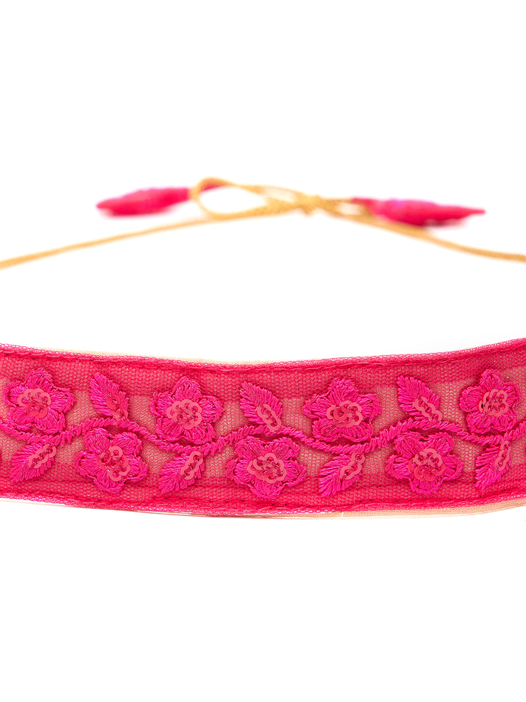 Athena Women Pink Embroidered Sequined Belt - Athena Lifestyle