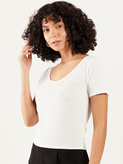 Athena Ribbed Scoop Neck Top