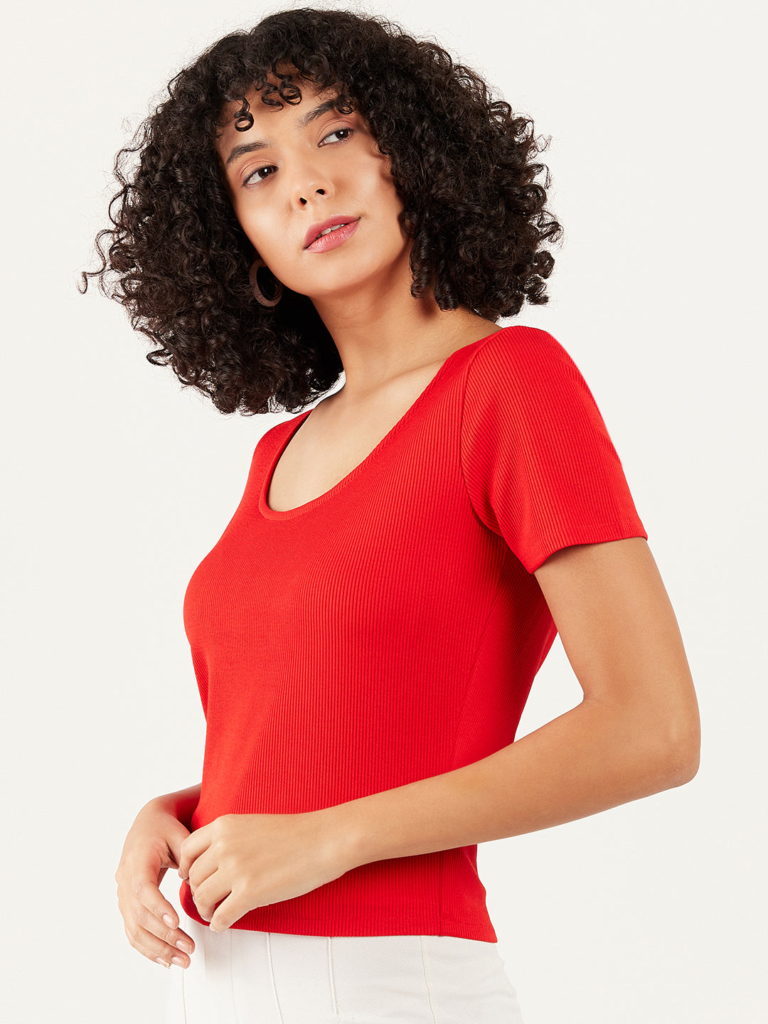 Athena Ribbed Scoop Neck Top