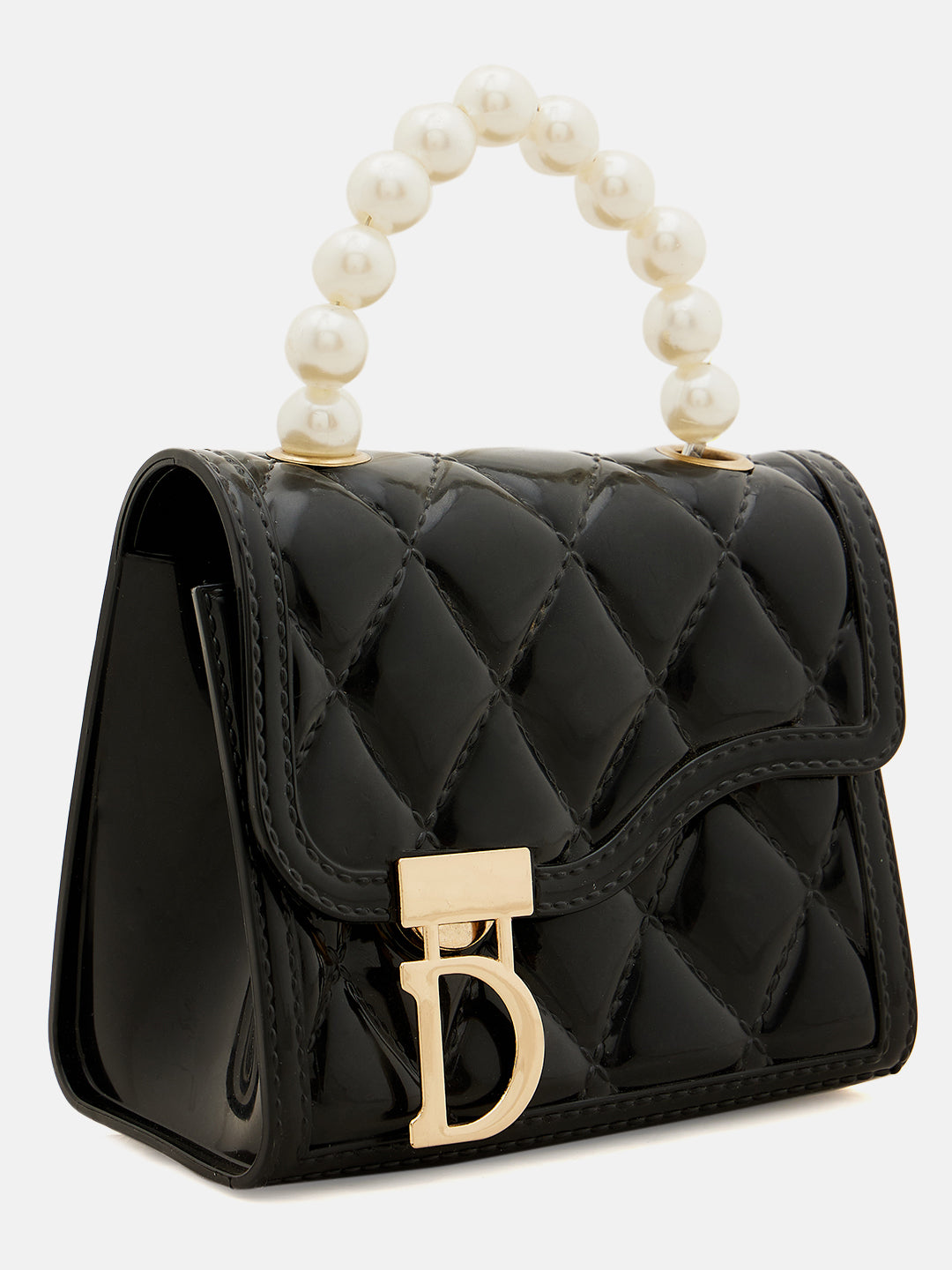 Athena Black Textured Structured Handheld Bag - Athena Lifestyle