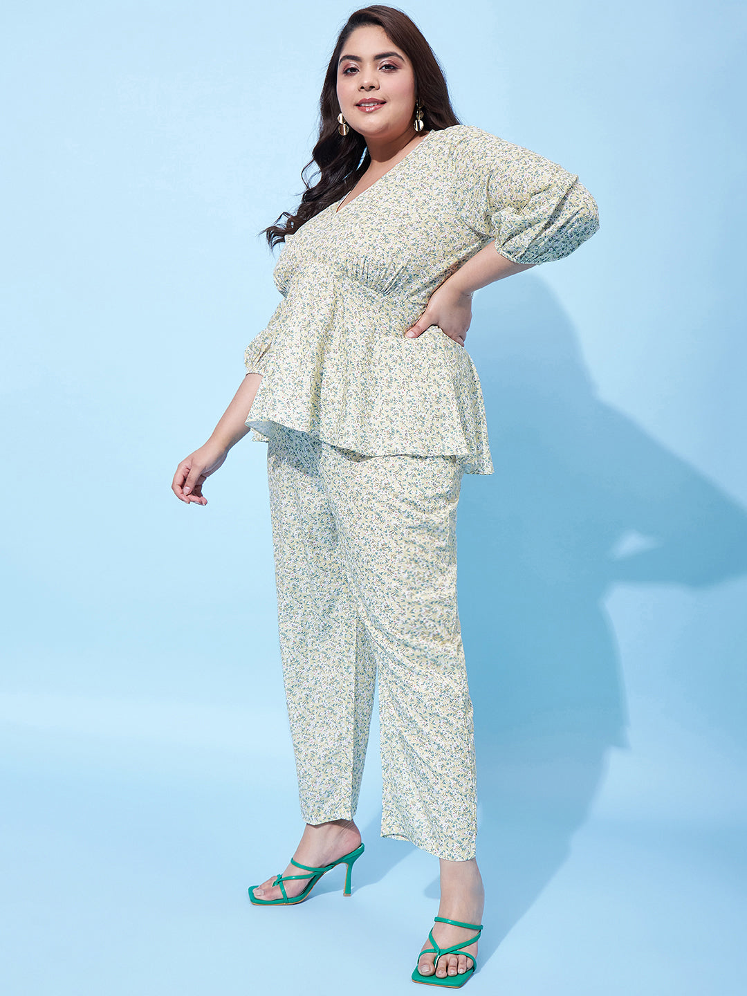 Athena Ample Plus Size Floral Printed Top With Trouser - Athena Lifestyle