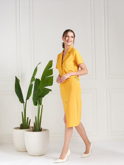 Athena Mango front slit co-ord set with skirt - Athena Lifestyle