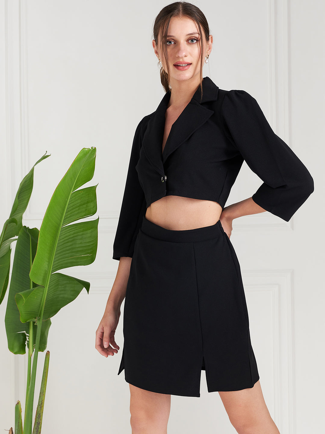 Athena Lapel Collar Coat With Skirt Co-Ords - Athena Lifestyle