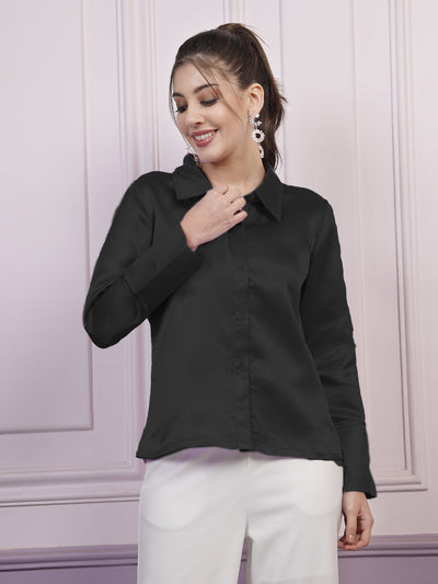 Athena Long Sleeves Satin Casual Shirt