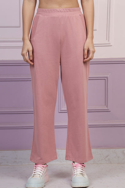 Athena Pink Mandarin Collar Sweatshirt With Trousers