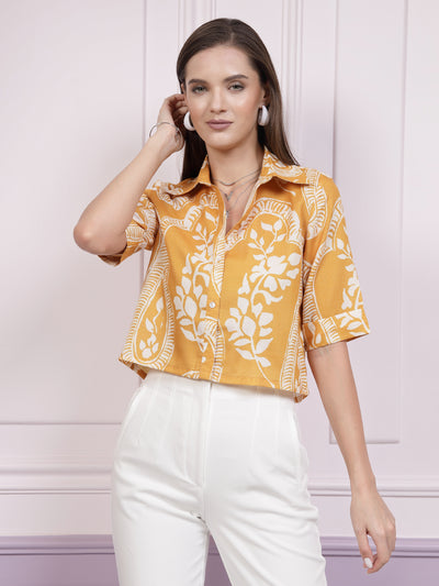 Athena Floral Printed Shirt Style Top