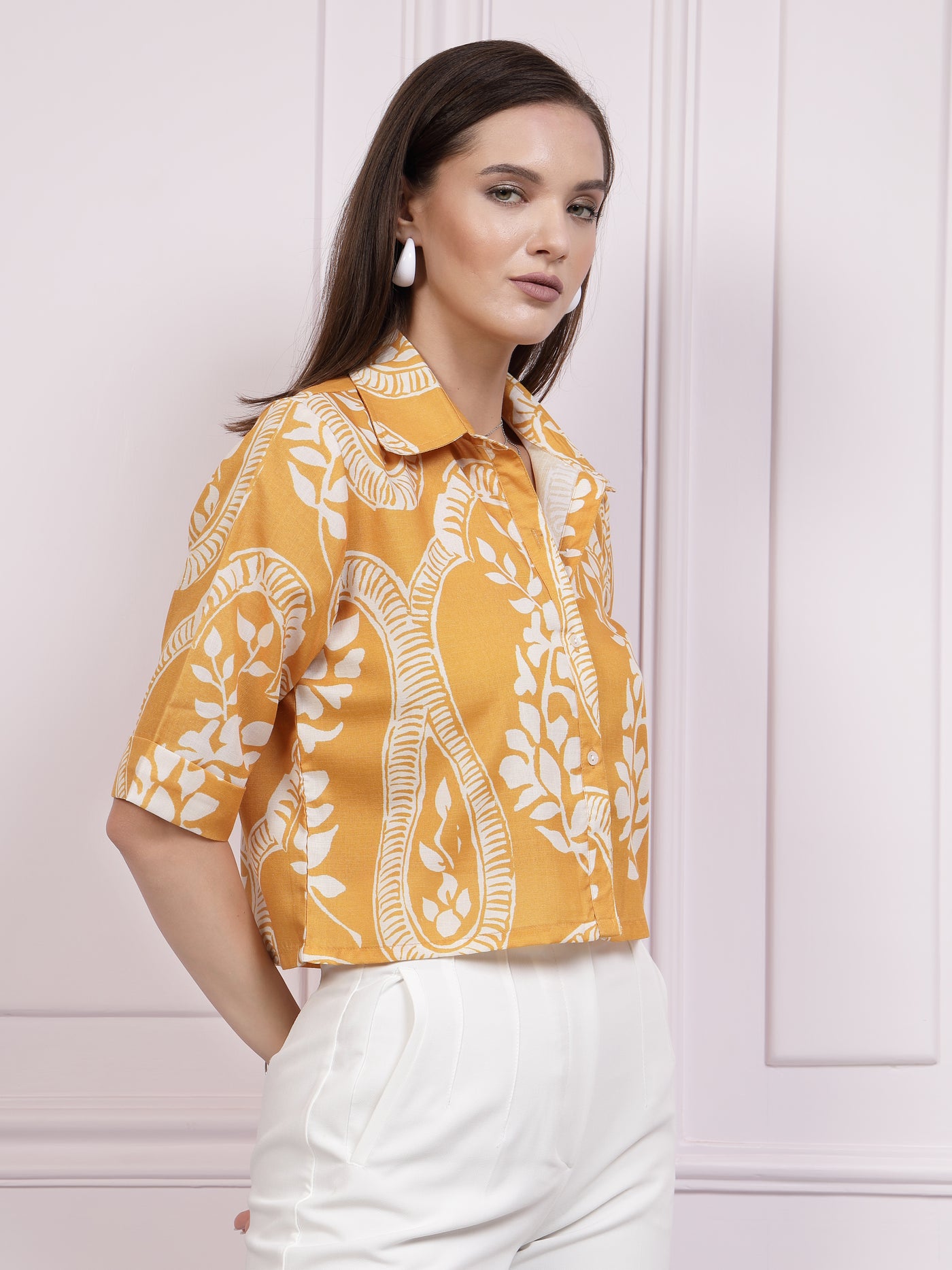 Athena Floral Printed Shirt Style Top