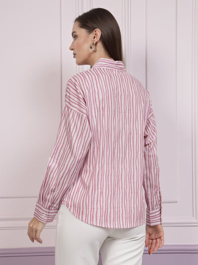 Athena Vertical Stripes Cotton Casual Shirt