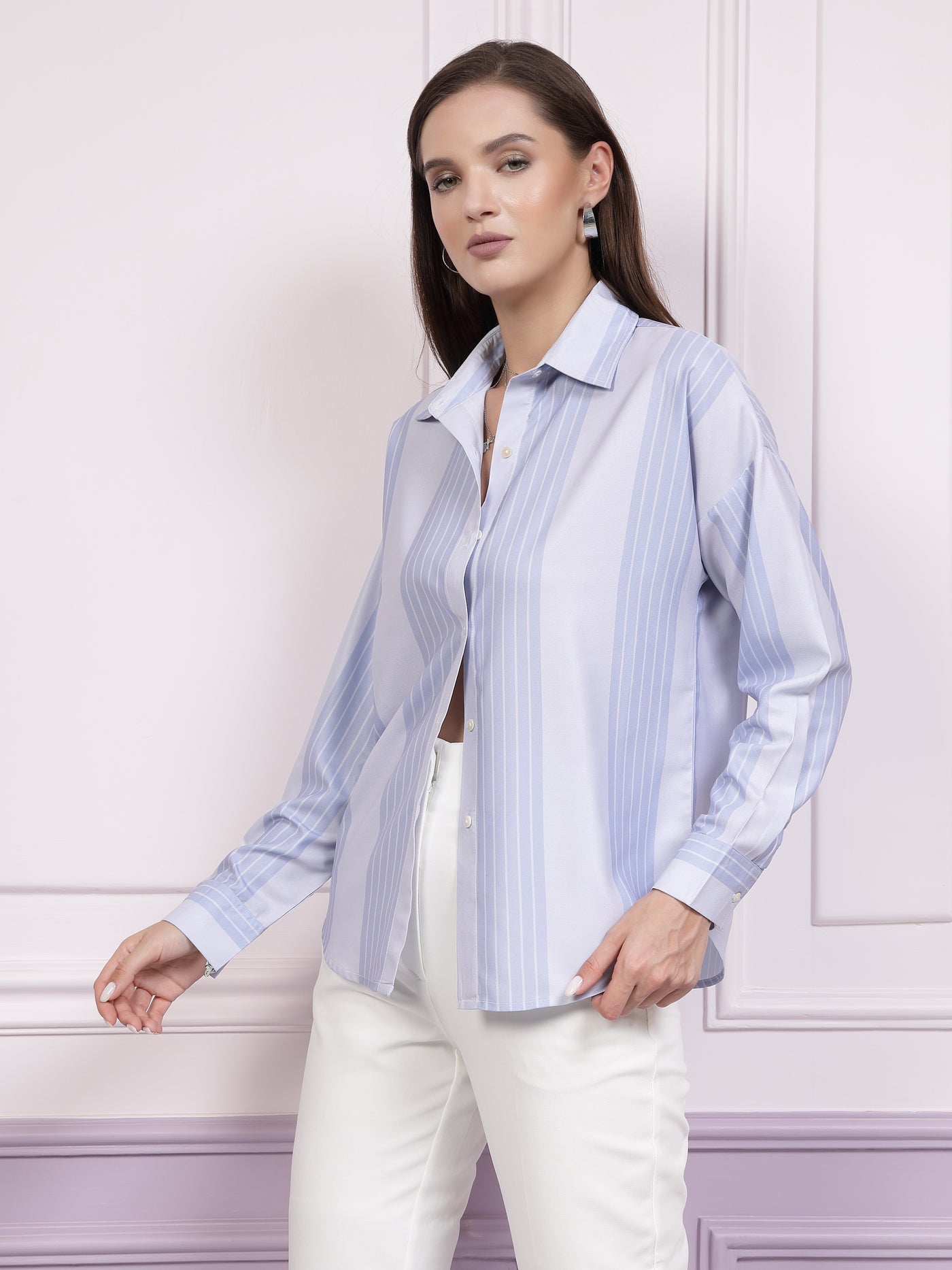 Athena Vertical Stripes Cotton Casual Shirt