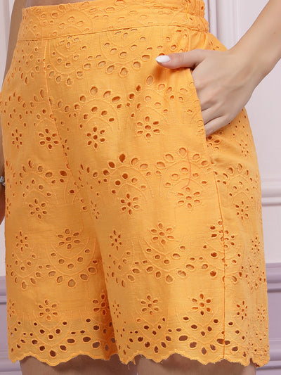 Athena Women Self Designed Cotton Shorts