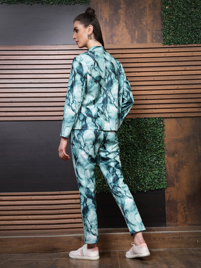 Athena Abstract Printed Blazer With Trousers Co-Ords