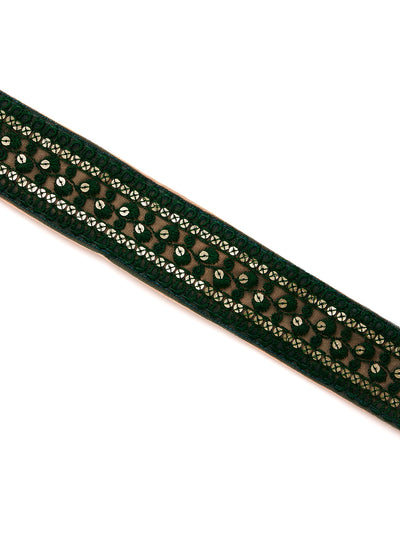 Athena Women Green Embroidered Sequined Belt - Athena Lifestyle