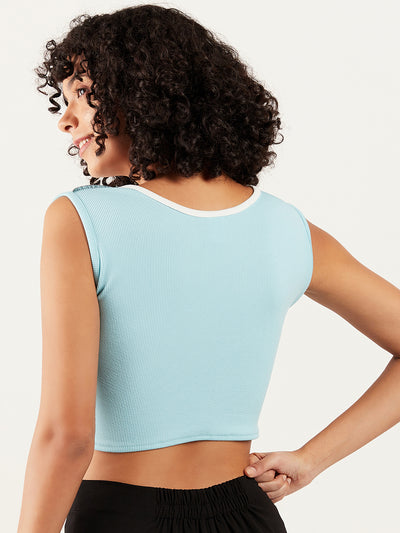 Athena Colourblocked Fitted Crop Top