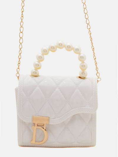 Athena White Textured Structured Sling Bag - Athena Lifestyle