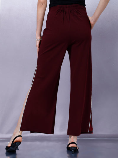 Athena Women Embellished Relaxed Straight Leg Flared Trousers