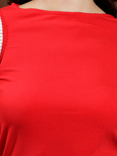 Athena Red regular fitted top