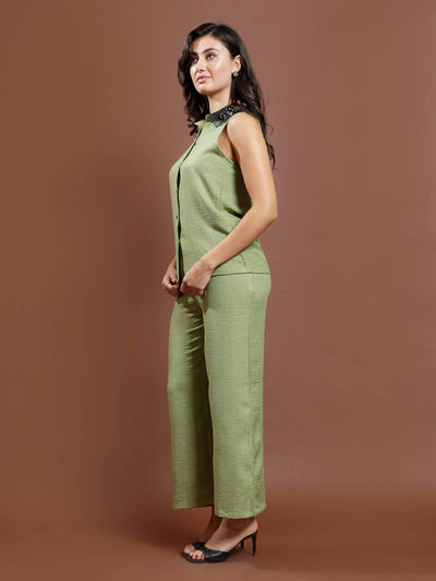 Athena Embellished Shirt & Trousers Co-Ord