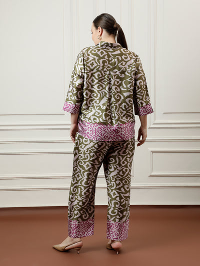 Athena Ample Printed Shirt With Trouser Co-Ords