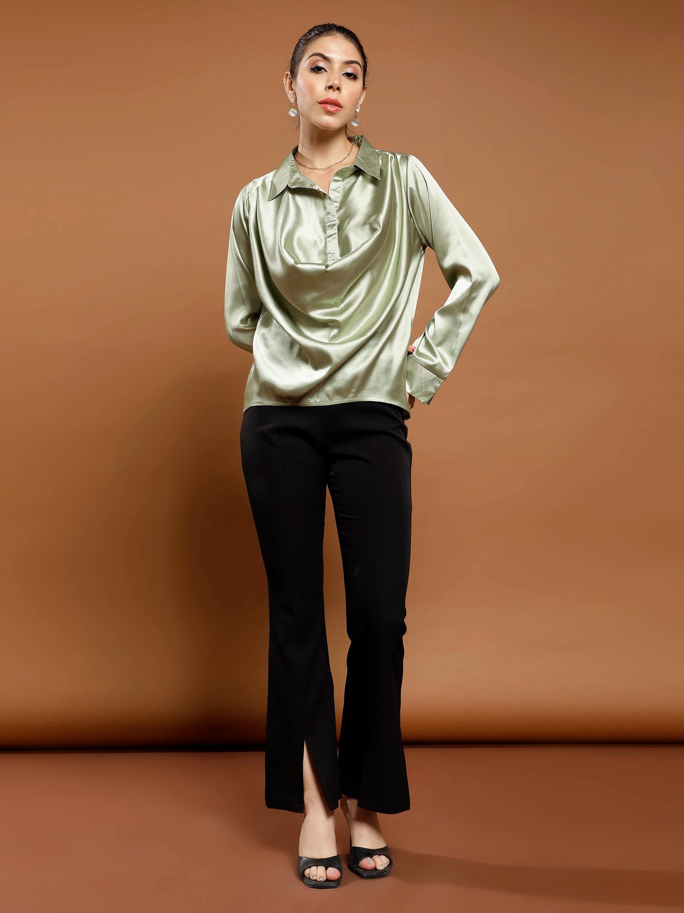 Athena Green regular shirt style top