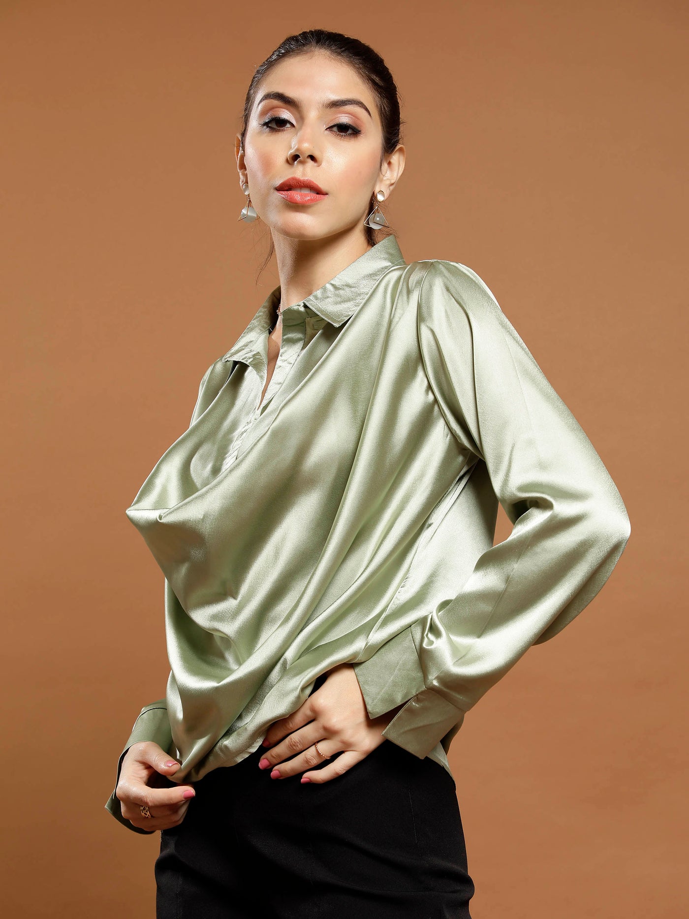 Athena Green regular shirt style top