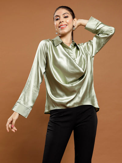 Athena Green regular shirt style top