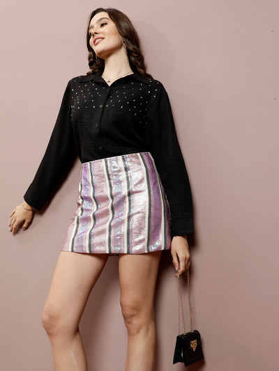 Athena Embellished Shirt & Skirt Co-Ord Set