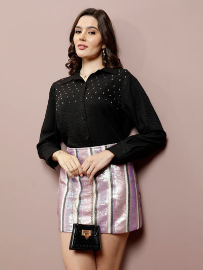 Athena Embellished Shirt & Skirt Co-Ord Set