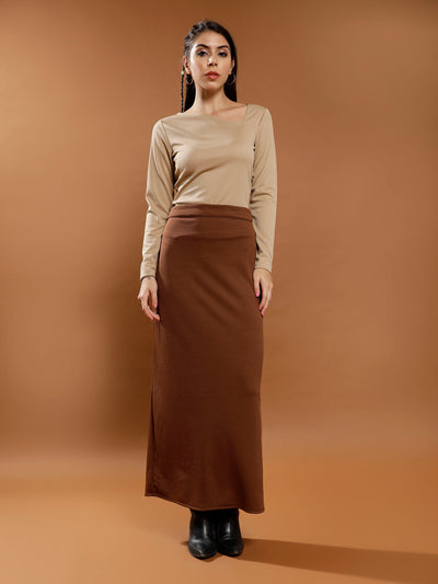 Athena Immutable Ribbed Straight Maxi Skirt