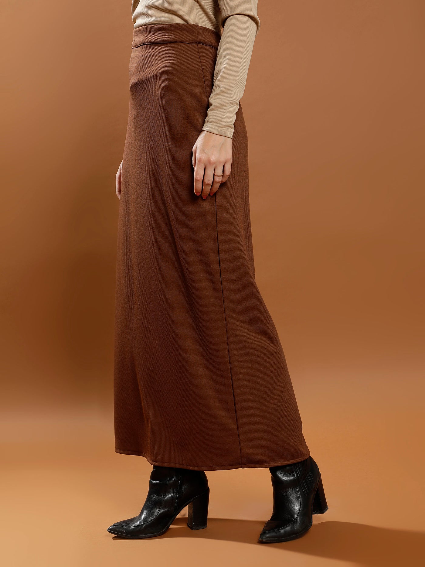 Athena Immutable Ribbed Straight Maxi Skirt