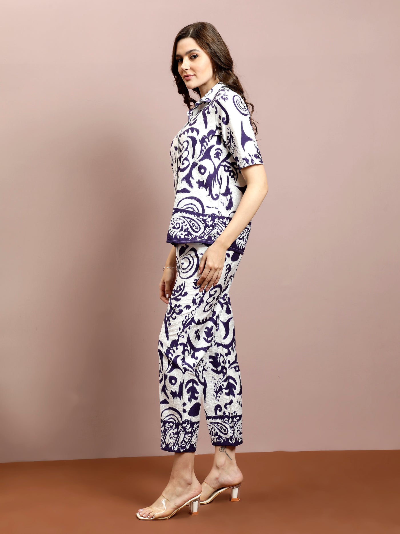 Boho By Athena Floral Printed Shirt With Trousers