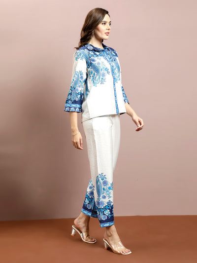 Boho By Athena Floral Printed Shirt With Trousers