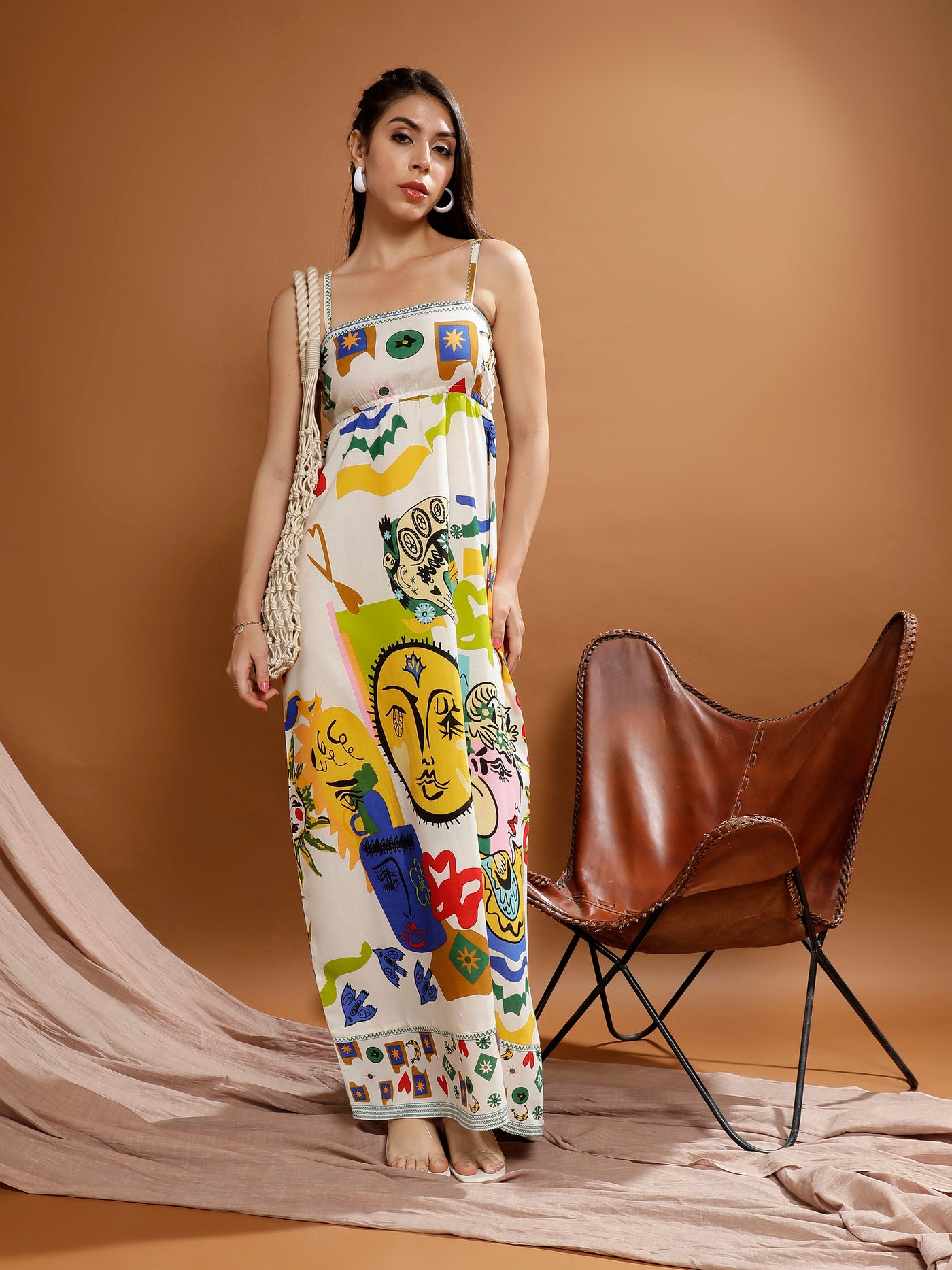 Boho By Athena Floral Print A-Line Maxi Dress