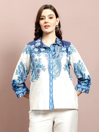 Boho By Athena Floral Printed Shirt With Trousers