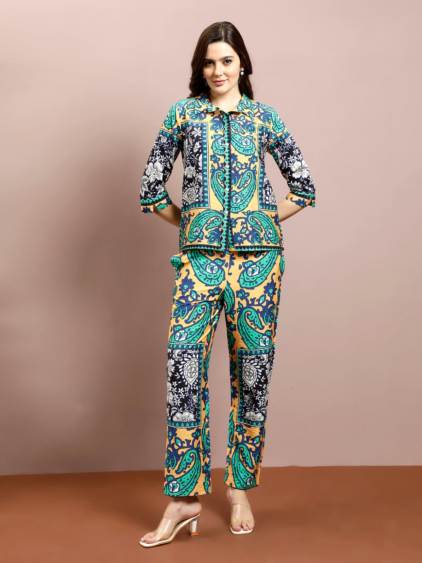 Boho By Athena Printed Shirt & Trouser