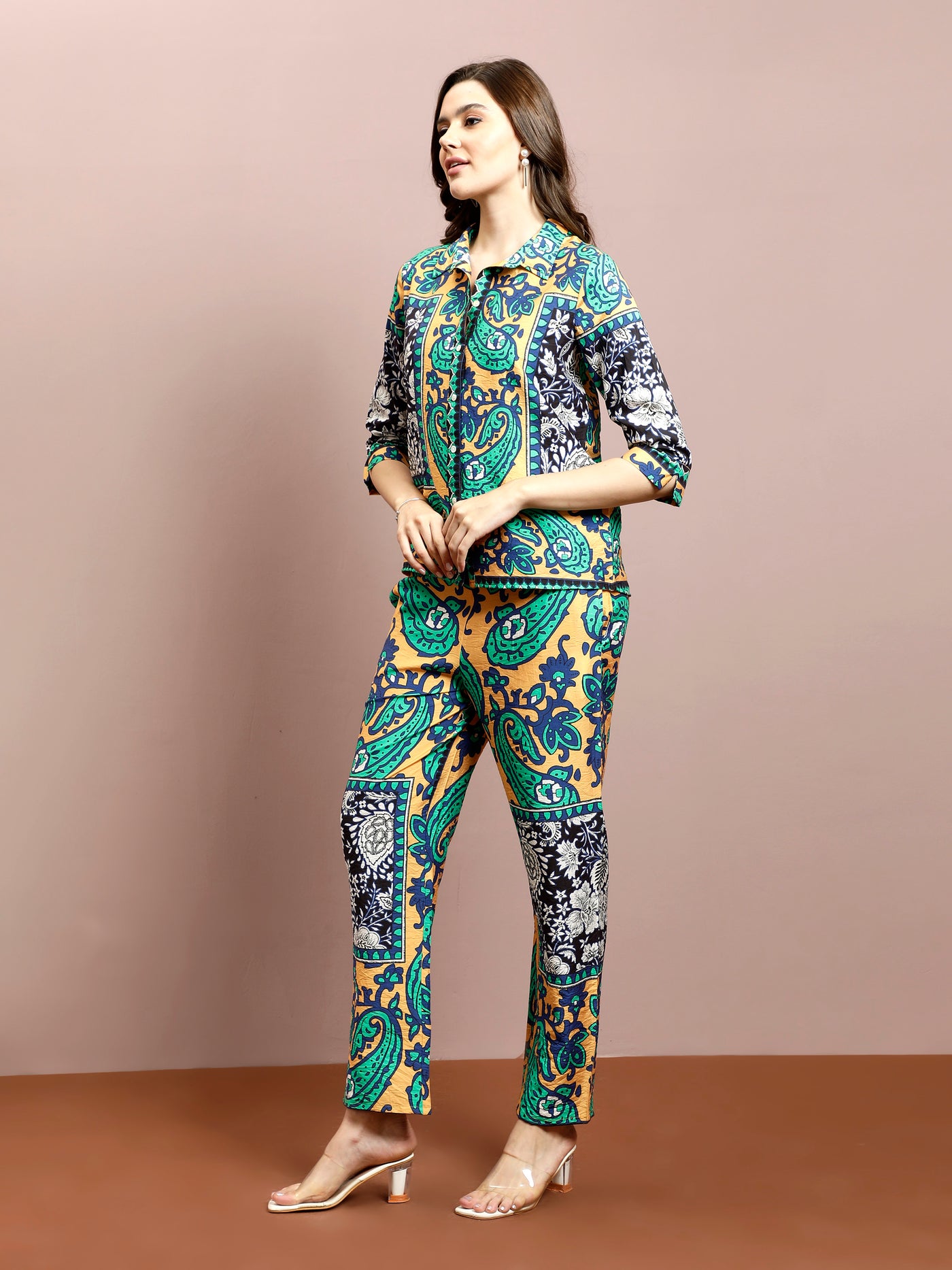 Boho By Athena Printed Shirt & Trouser