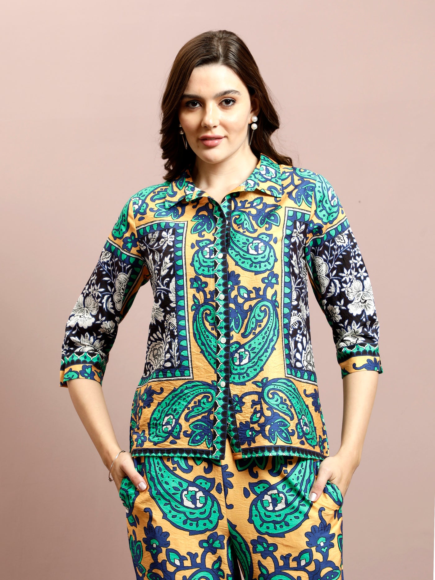 Boho By Athena Printed Shirt & Trouser