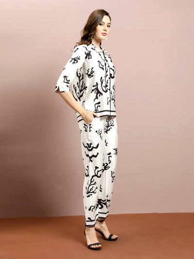 Boho By Athena Printed Shirt With Trouser