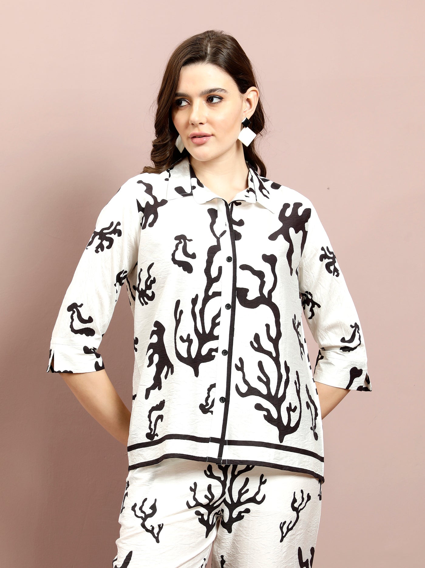 Boho By Athena Printed Shirt With Trouser