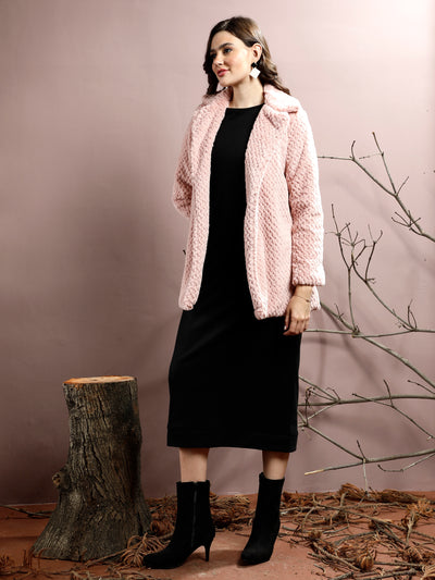 Athena Self Design Hip Length Over Coat