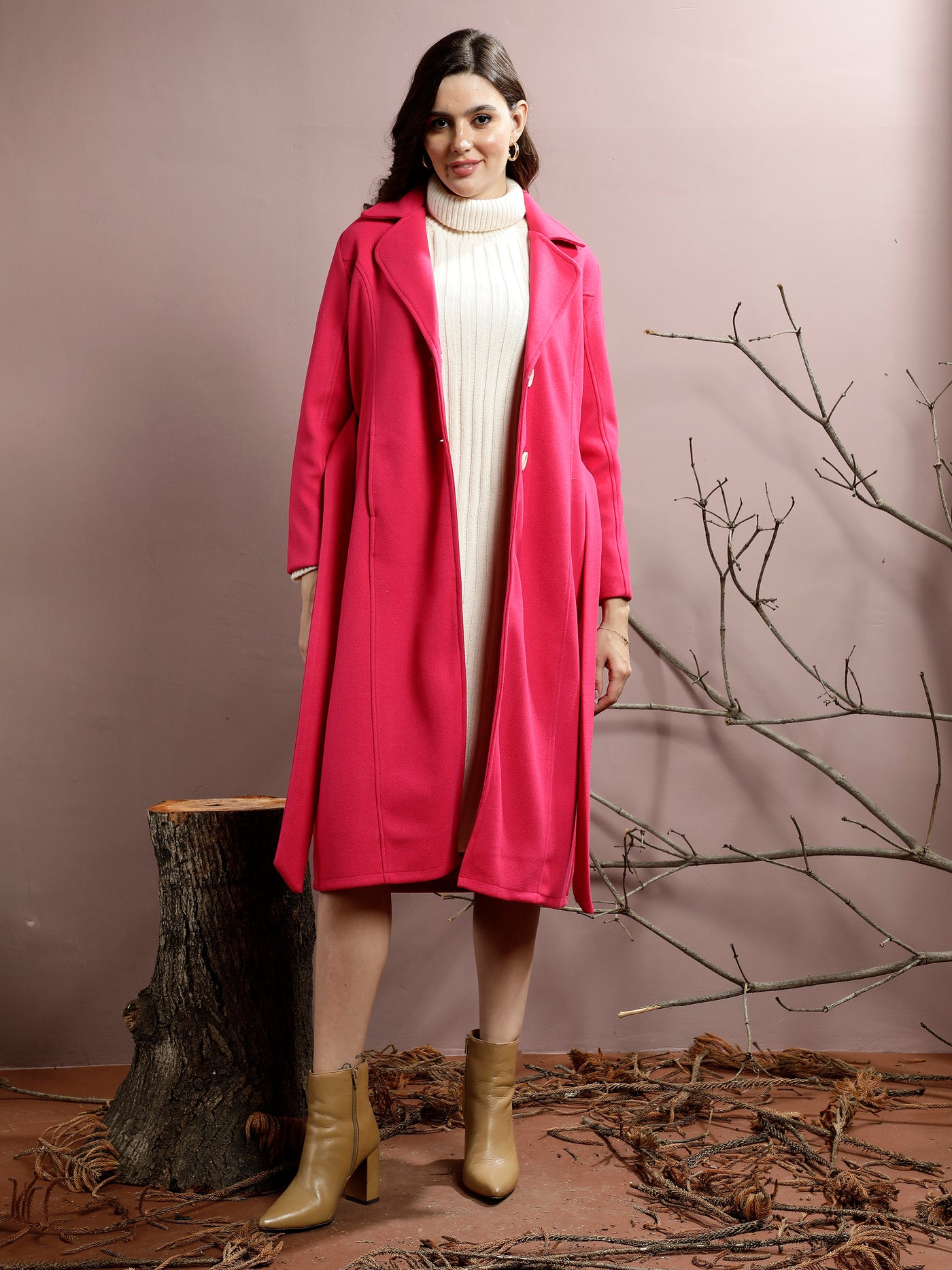 Athena Notched Collar Longline Over Coat