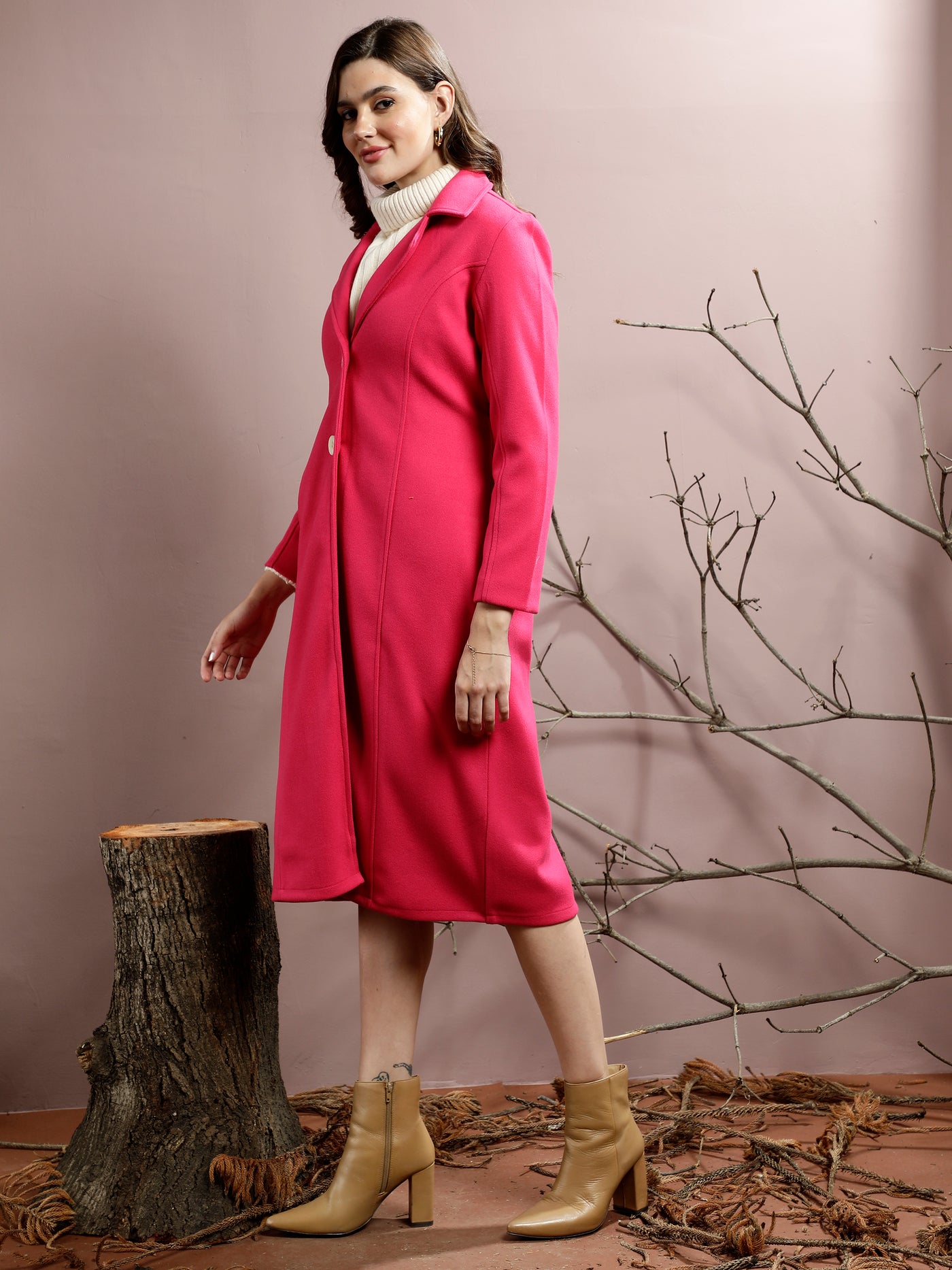 Athena Notched Collar Longline Over Coat