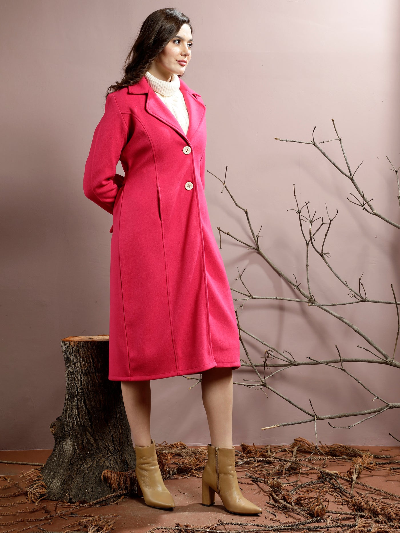 Athena Notched Collar Longline Over Coat