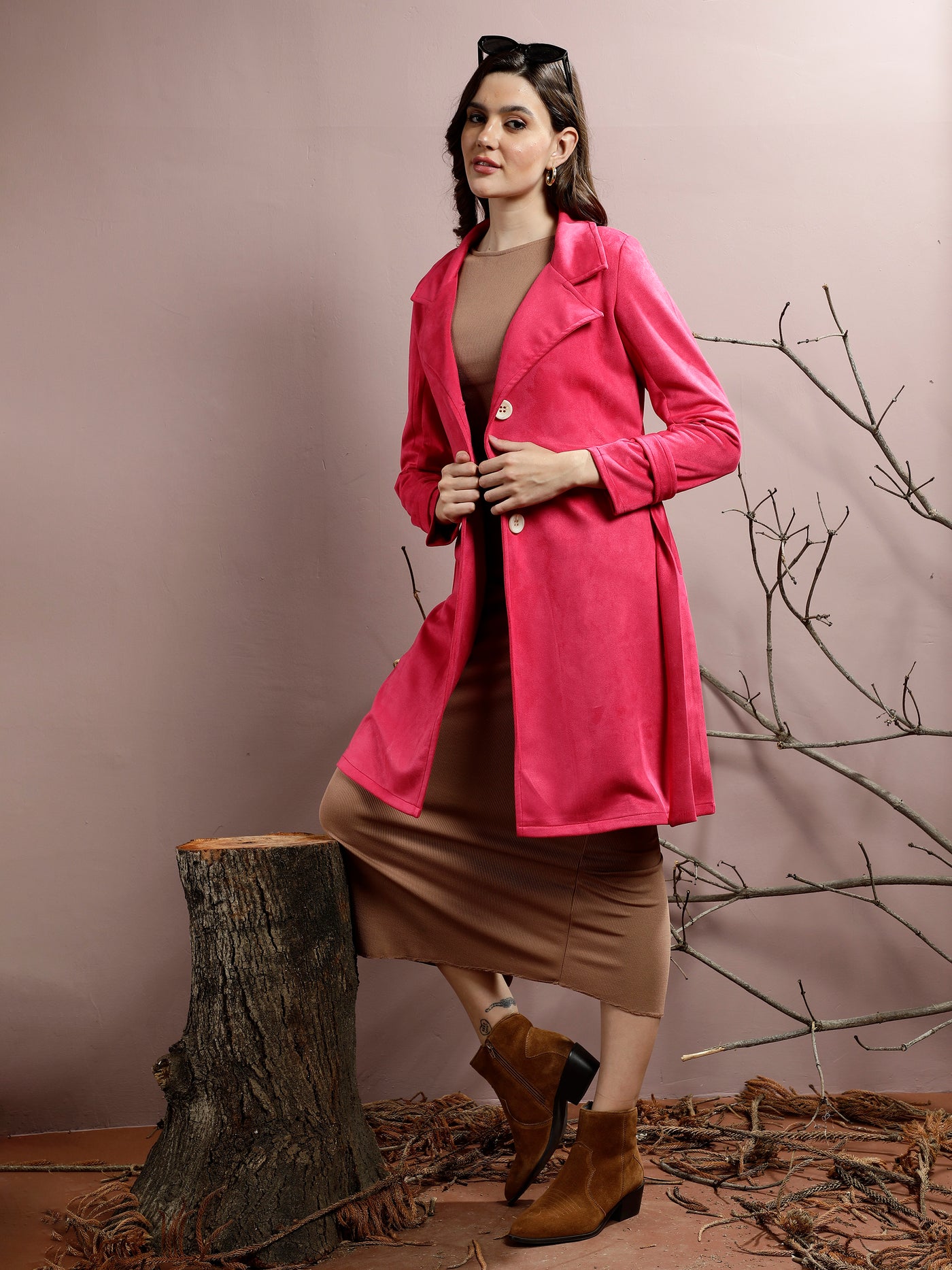 Athena Notched Collar Longline Over Coat