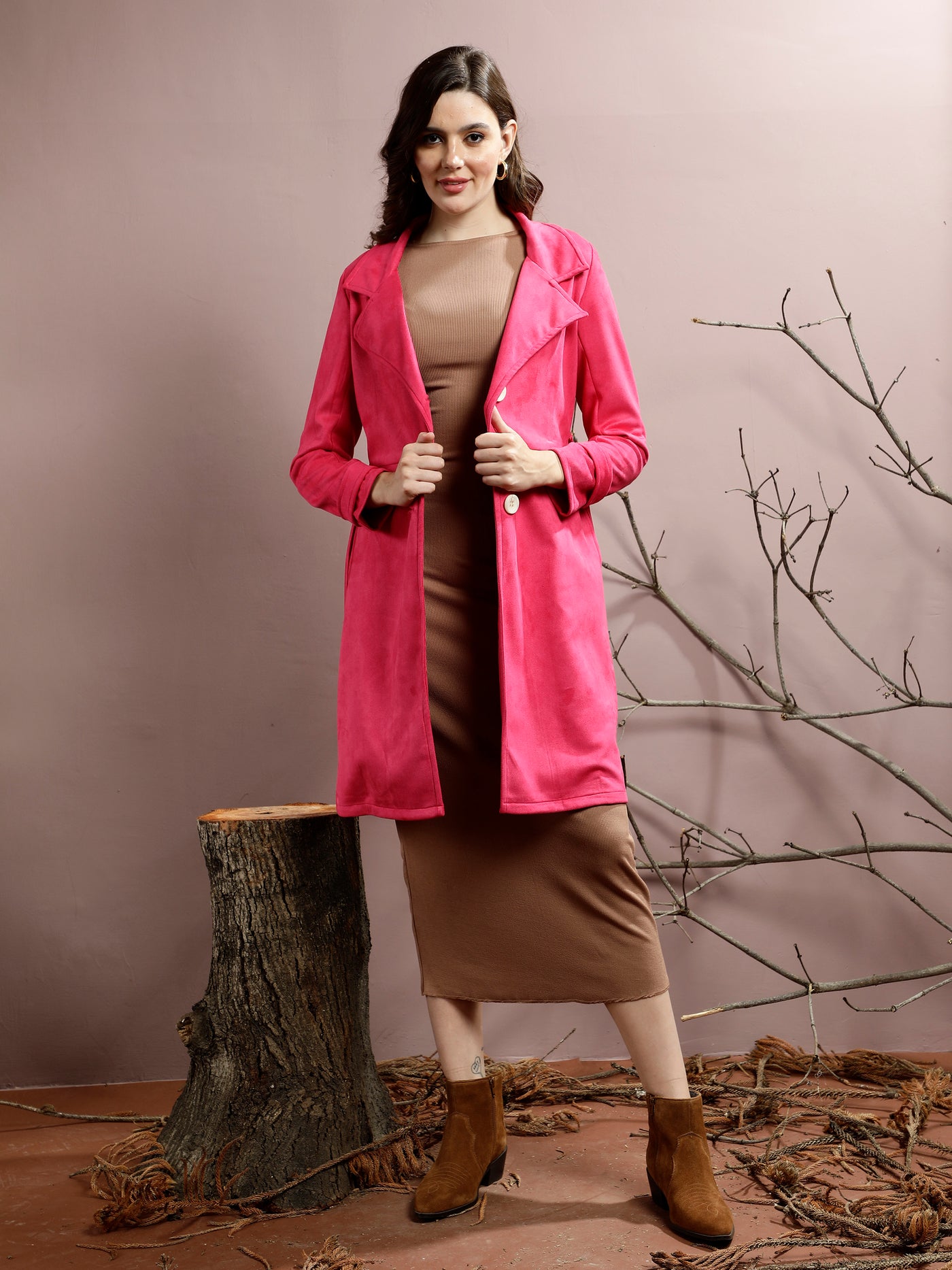 Athena Notched Collar Longline Over Coat