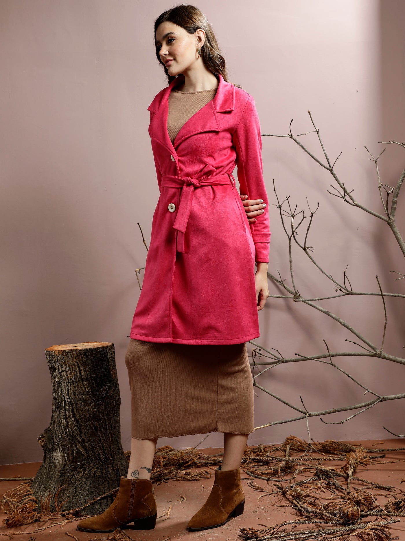 Athena Notched Collar Longline Over Coat