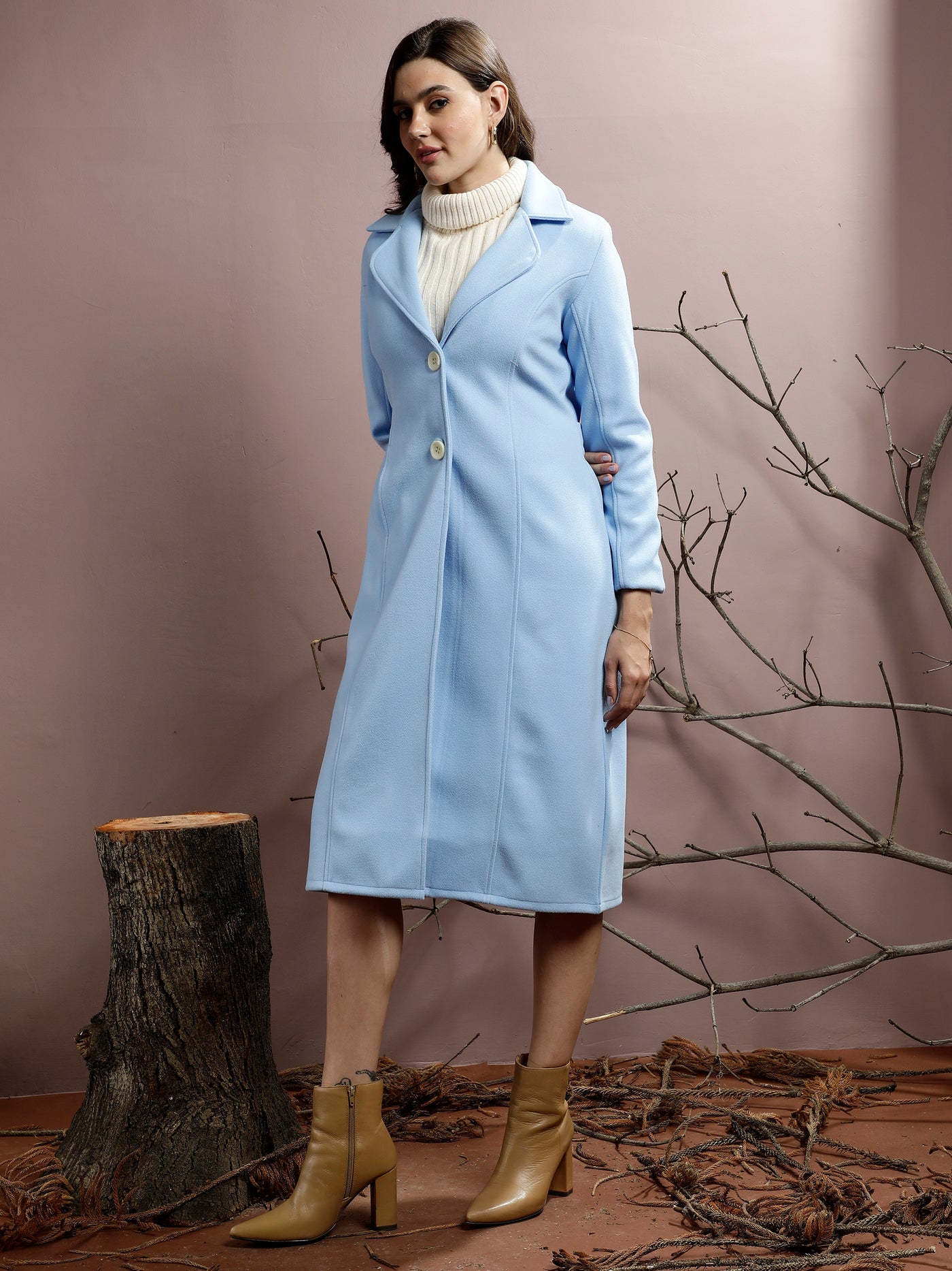 Athena Notched Collar Longline Over Coat