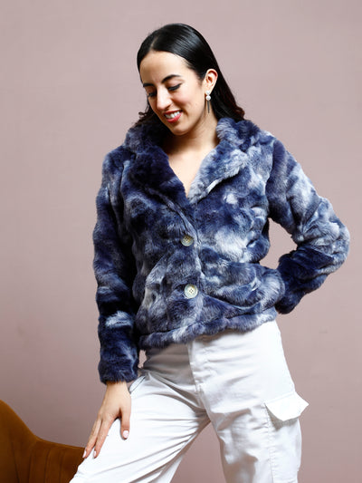 Athena Dyed Single-Breasted Lapelled Fur Coat