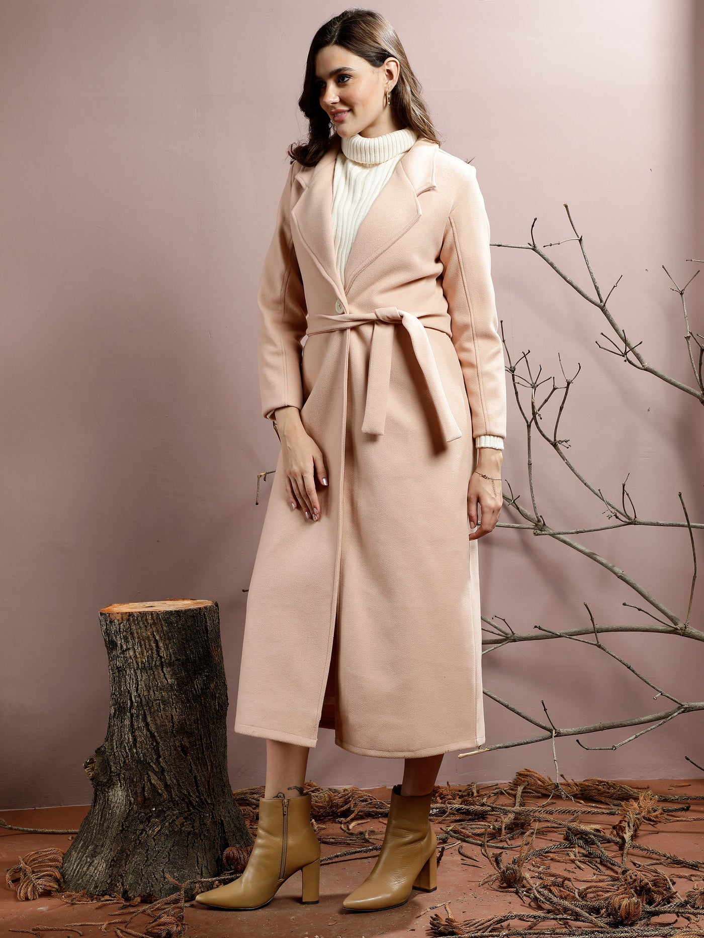 Athena Notched Collar Longline Over Coat